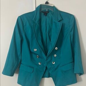 Teal Double-Breasted Women's Blazer